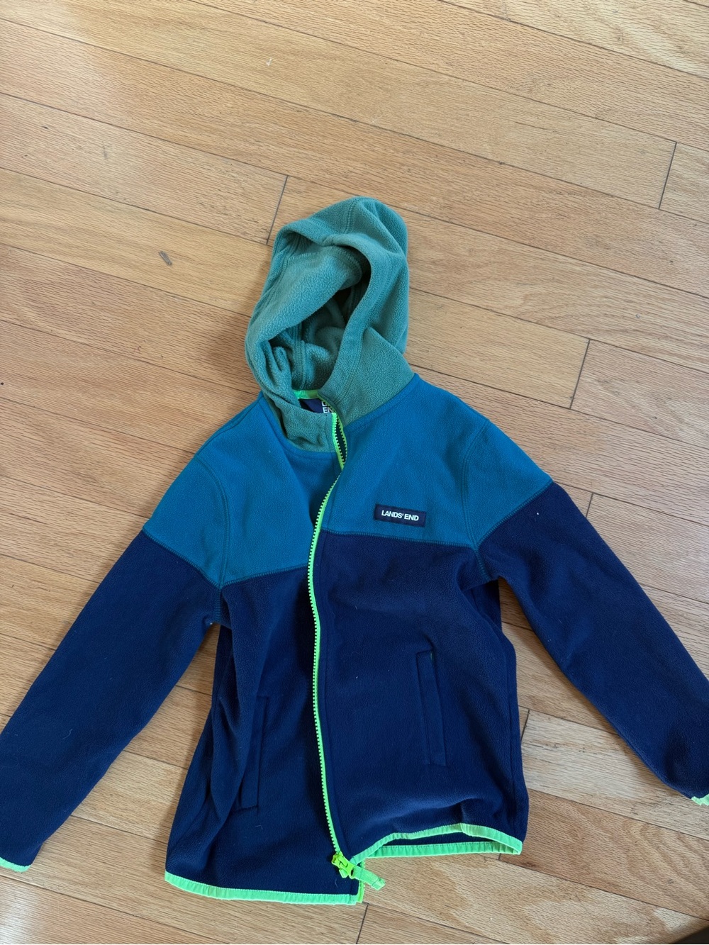 Lands' End Kids' size S (6-7) Hooded Fleece Jacket